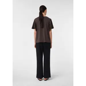 Women's Ruffled Sequin Sleeve T-Shirt COMMA image-2