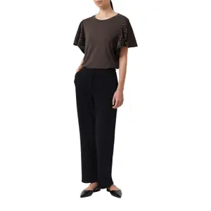 Women's Ruffled Sequin Sleeve T-Shirt COMMA image-4