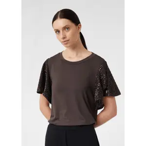 Women's Ruffled Sequin Sleeve T-Shirt COMMA image-5