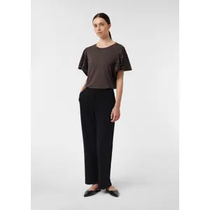 Women's Ruffled Sequin Sleeve T-Shirt COMMA image-6