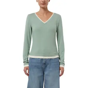 Women's Long Sleeve Viscose V-Neck T-Shirt COMMA image-2