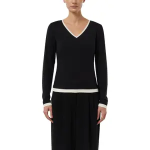 Women's Long Sleeve Viscose V-Neck T-Shirt COMMA image-2