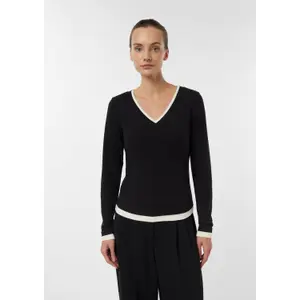 Women's Long Sleeve Viscose V-Neck T-Shirt COMMA image-3