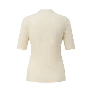 Women's Ribbed Texture Polo COMMA image-1