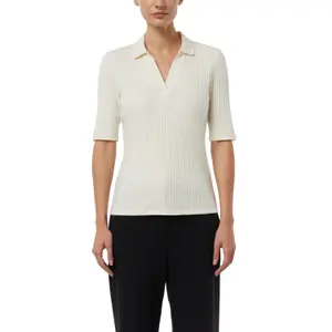 Women's Ribbed Texture Polo COMMA image-2