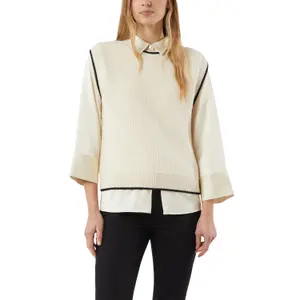 Sleeveless Colour Block Crew Neck Top Women COMMA image-2