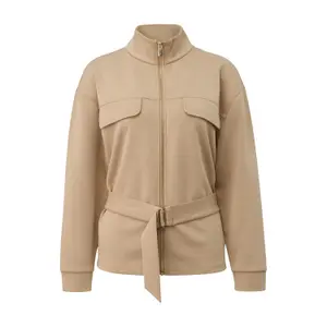 Zip-Up Jacket with Removable Belt for Women COMMA image-0