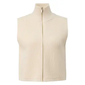 Sleeveless Zip Cardigan with Shawl Collar for Women COMMA image-0