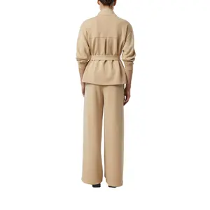 Wide Leg Jogging Trousers in Fleece Fabric for Women COMMA image-5