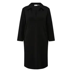 Short Jersey Polo-Style Dress with Three-Quarter Sleeves for Women COMMA image-0