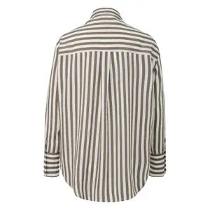 Women's Long Jacquard Striped Shirt with Chest Pocket COMMA image-1