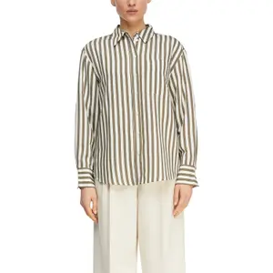 Women's Long Jacquard Striped Shirt with Chest Pocket COMMA image-2