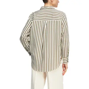 Women's Long Jacquard Striped Shirt with Chest Pocket COMMA image-5