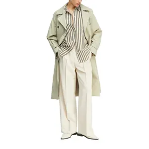 Women's Long Jacquard Striped Shirt with Chest Pocket COMMA image-6