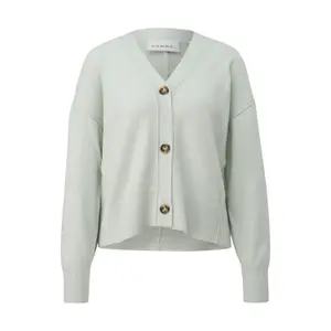 Cotton Knit Cardigan with Rolled Edge Details Women COMMA image-0