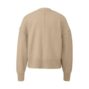 Cotton Knit Cardigan with Rolled Edge Details Women COMMA image-1