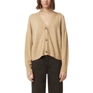 Cotton Knit Cardigan with Rolled Edge Details Women COMMA image-2