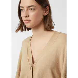 Cotton Knit Cardigan with Rolled Edge Details Women COMMA image-3