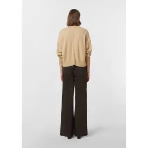 Cotton Knit Cardigan with Rolled Edge Details Women COMMA image-4
