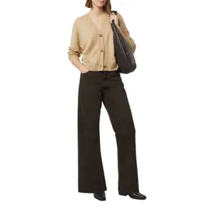 Cotton Knit Cardigan with Rolled Edge Details Women COMMA image-6