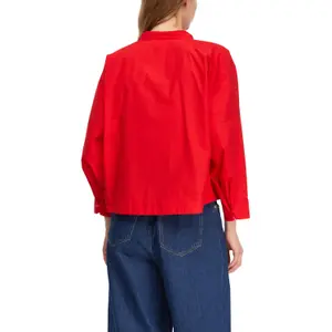 Cotton Blouse with High Collar and Wide Sleeves Women COMMA image-5