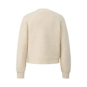 Women's Cotton Boucle Cardigan with Zip and Raglan Sleeves COMMA image-1