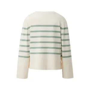 Women's Striped Knit Crew Neck COMMA image-1