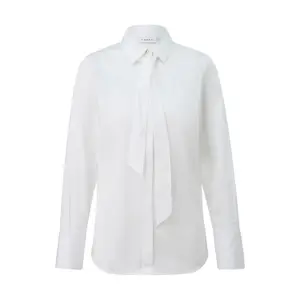 Women's Fitted Poplin Stretch Shirt with Removable Tie COMMA image-0