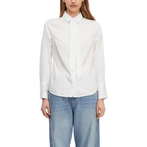 Women's Fitted Poplin Stretch Shirt with Removable Tie COMMA image-2