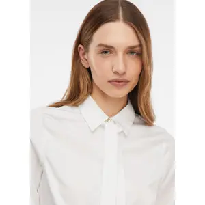 Women's Fitted Poplin Stretch Shirt with Removable Tie COMMA image-3