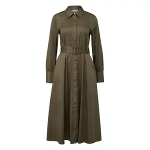 Light Cotton Satin Shirt Dress Women COMMA image-0