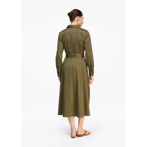 Light Cotton Satin Shirt Dress Women COMMA image-4