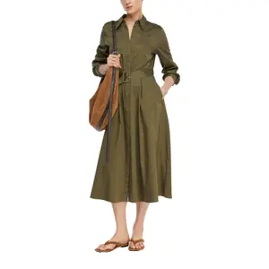 Light Cotton Satin Shirt Dress Women COMMA image-6