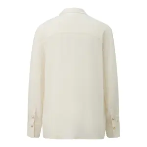 Women's Viscose Pleated Shirt with Hidden Button Placket COMMA image-1