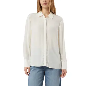 Women's Viscose Pleated Shirt with Hidden Button Placket COMMA image-2