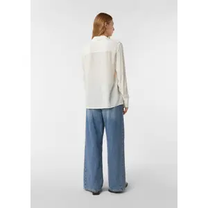Women's Viscose Pleated Shirt with Hidden Button Placket COMMA image-4