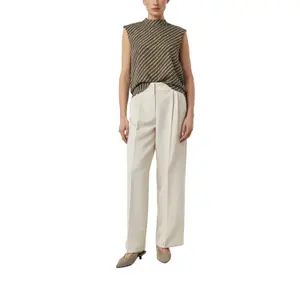 Sleeveless Printed Chiffon Blouse with Shoulder Pads for Women COMMA image-6
