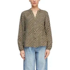 Women's Printed Long Sleeve Blouse with High Neck COMMA image-2