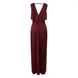 Fitted Satin Long Dress V-Neck Women COMMA image-1