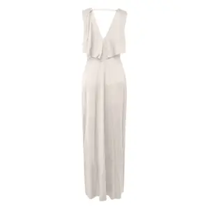 Fitted Satin Long Dress V-Neck Women COMMA image-1
