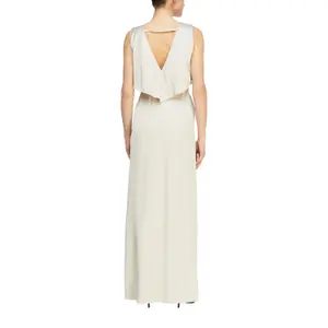 Fitted Satin Long Dress V-Neck Women COMMA image-5