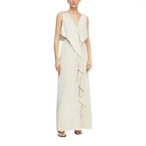 Fitted Satin Long Dress V-Neck Women COMMA image-6