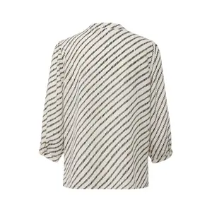 Printed Chiffon Blouse with V-Neck and 3/4 Sleeves Women COMMA image-1