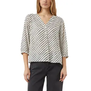 Printed Chiffon Blouse with V-Neck and 3/4 Sleeves Women COMMA image-2