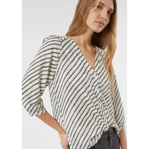 Printed Chiffon Blouse with V-Neck and 3/4 Sleeves Women COMMA image-3