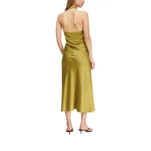 Sleeveless Satin Halter Neck Zip Dress Women COMMA image-5