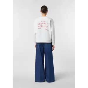 Women's Fleece Sweatshirt with Back Print and Embroidery COMMA image-4