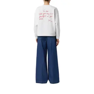 Women's Fleece Sweatshirt with Back Print and Embroidery COMMA image-5