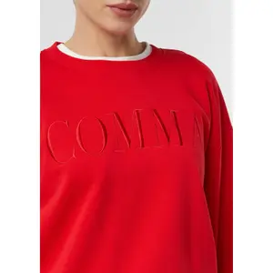 Women's Fleece Sweatshirt with Back Print and Embroidery COMMA image-3