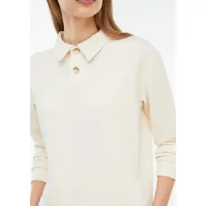Women's Long Sleeve Soft Classic Collar Polo COMMA image-3
